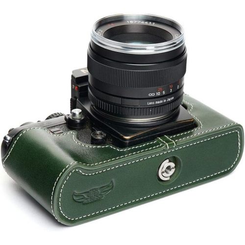  TP Original Handmade Genuine Real Leather Half Camera Case Bag Cover for Nikon F3 F3HP F3AF F3T Green Color