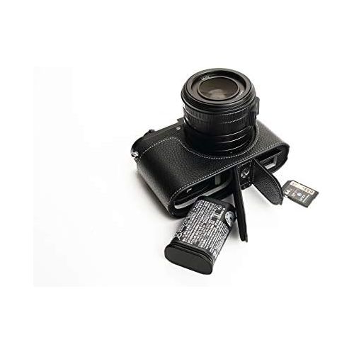  TP Original Handmade Genuine Real Leather Half Camera Case Bag Cover for Leica Q2 Black Color