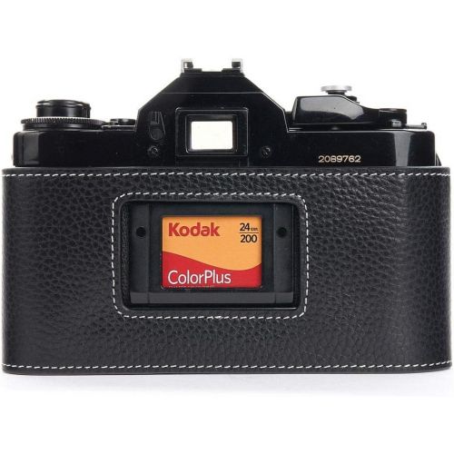  TP Original Handmade Genuine Real Leather Half Camera Case Bag Cover for Canon AE-1 AE-1P A-1 (with Handle) Black Color