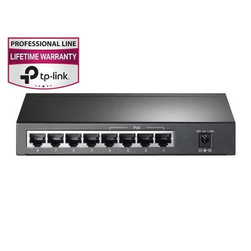  TP-LINK TP-Link 16-Port Gigabit PoE+ Easy Smart Managed Switch with 110W 8-PoE Ports | Unmanaged Plus | Plug and Play | DesktopRackmount | Metal | Lifetime (TL-SG1016PE)