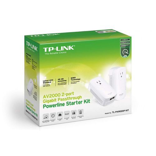  TP-LINK TP-Link AV2000 Ethernet 2-Port GHz Passthrough Powerline Starter Kit | PA9020P (2 Pack)