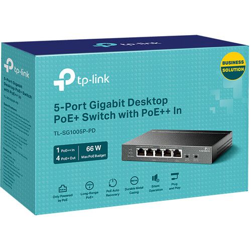  TP-Link TL-SG1005P-PD 5-Port Gigabit PoE+ Compliant Unmanaged Network Switch