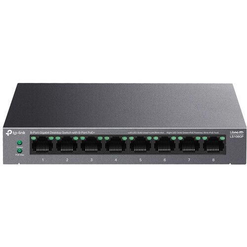  TP-Link LS108GP 8-Port Gigabit PoE+ Compliant Unmanaged Switch