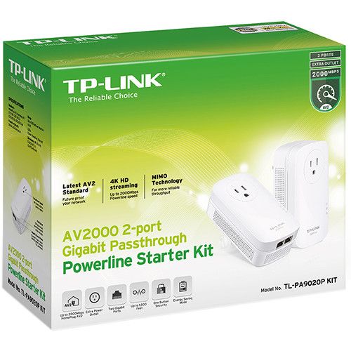  TP-Link AV2000 2-Port Gigabit Passthrough Powerline Starter Kit