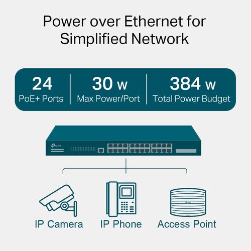  TP-Link JetStream TL-SG3428MP 24-Port PoE+ Compliant Gigabit Managed Switch with SFP