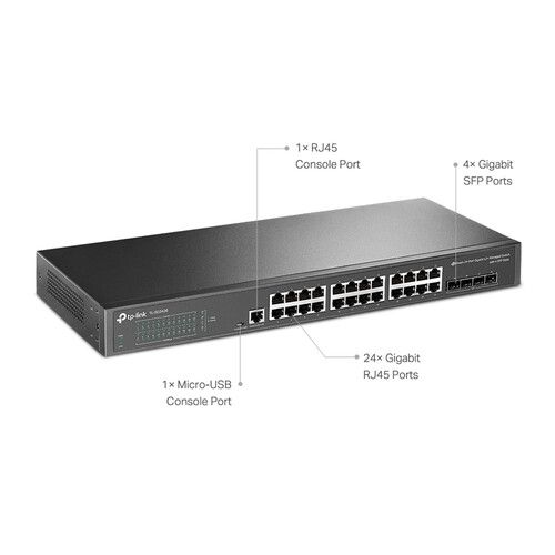  TP-Link TL-SG3428 JetStream 24-Port Gigabit Managed Network Switch with SFP