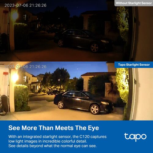  TP-Link Tapo C120 4MP Wi-Fi Outdoor Camera with Night Vision & Spotlights