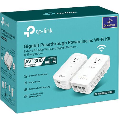  TP-Link TL-WPA8631P AV1300 Gigabit Passthrough Powerline AC1200 Wi-Fi Kit