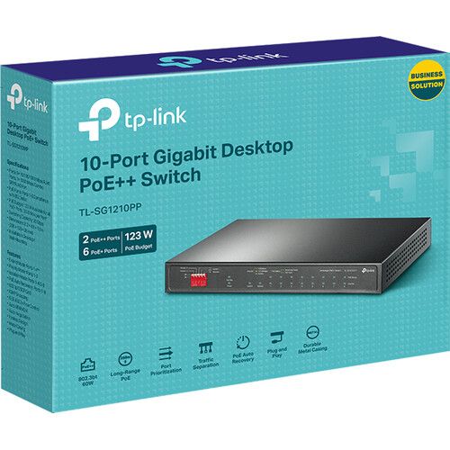  TP-Link TL-SG1210PP 10-Port Gigabit PoE+ / PoE++ Compliant Unmanaged Network Switch