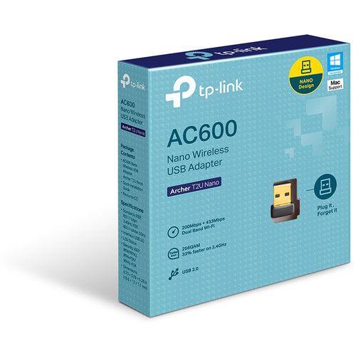  TP-Link Archer T2U Nano AC600 Wireless Dual-Band Wi-Fi USB Adapter