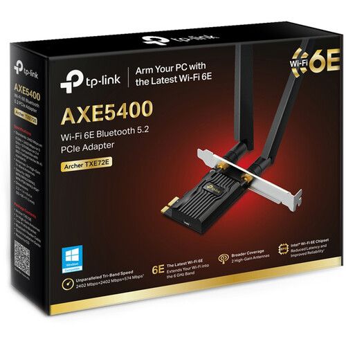  TP-Link Archer TXE72E AXE5400 Wireless Tri-Band Wi-Fi 6E & Bluetooth 5.3 PCIe Adapter