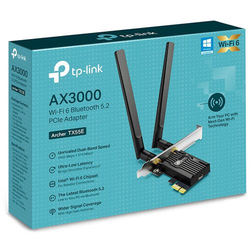  TP-Link Archer TX55E AX3000 Wi-Fi 6 & Bluetooth 5.2 PCIe Adapter