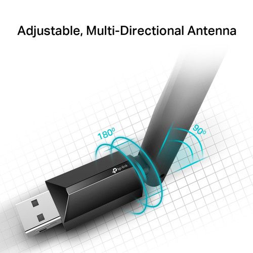  TP-Link Archer T2U Plus AC600 High Gain Dual-Band Wi-Fi USB Adapter