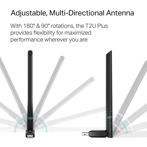  [아마존 핫딜]  [아마존핫딜]TP-Link Archer T2U Plus AC600 High Gain Dualband USB WLAN-Adapter mit 5dBi Antenne (bis zu 433 Mbit/s auf 5GHz und 200 Mbit/s auf 2,4GHz, Kompatibel mit Windows 10/8.1/8/7/XP und M