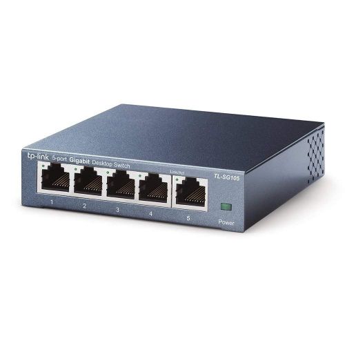  TP-Link 5 Port Gigabit Ethernet Network Switch | Ethernet Splitter | Sturdy Metal w/ Shielded Ports | Plug-and-Play | Traffic Optimization | Unmanaged (TL-SG105)