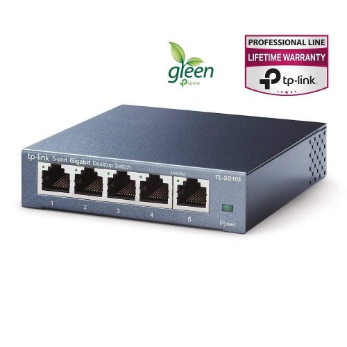  TP-Link 5 Port Gigabit Ethernet Network Switch | Ethernet Splitter | Sturdy Metal w/ Shielded Ports | Plug-and-Play | Traffic Optimization | Unmanaged (TL-SG105)