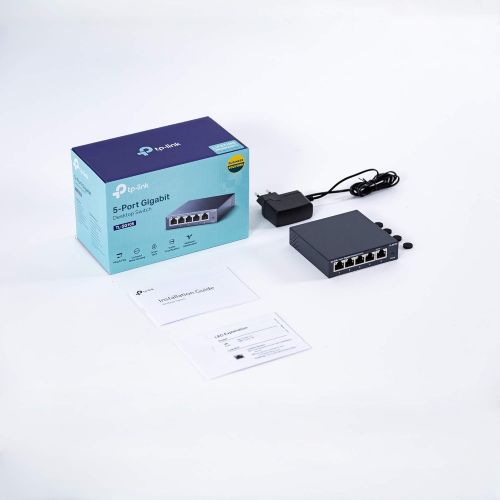  TP-Link 5 Port Gigabit Ethernet Network Switch | Ethernet Splitter | Sturdy Metal w/ Shielded Ports | Plug-and-Play | Traffic Optimization | Unmanaged (TL-SG105)