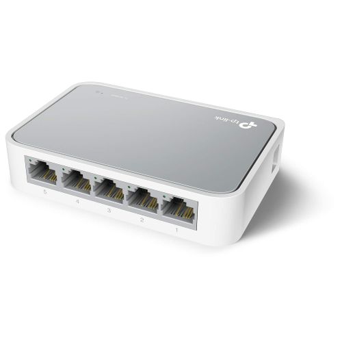  TP-Link 5 Port Fast Ethernet Switch | Desktop Ethernet Splitter | Ethernet Hub | Plug and Play | Fanless Quite | Unmanaged (TL-SF1005D),White