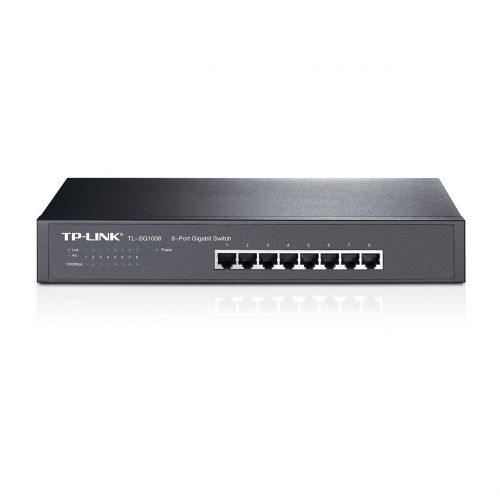  TP-Link 8-Port Gigabit Ethernet Unmanaged Switch | Plug and Play | Metal | Desktop/Rackmount | Limited Lifetime (TL-SG1008)