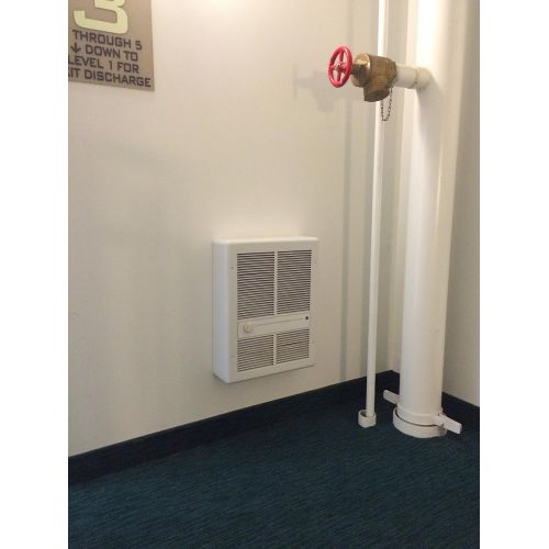  TPI E3313TRPW Series 3310 Fan Forced Wall Heater Without Summer Fan Switch with in-Built Single Pole Thermostat, 1500750 W, 12.56.25 Amps, White