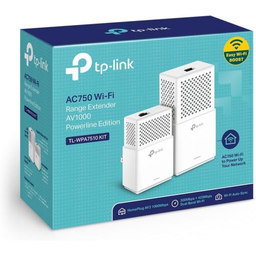  [아마존핫딜][아마존 핫딜] TP-Link AV1000 Powerline Wifi Extender, Powerline Adapter  Dual Band WiFi, Gigabit Port, Noise Suppression Design, Plug&Play, Power Saving(TL-WPA7510 KIT)