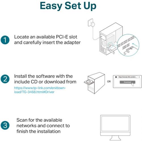  [아마존베스트]TP-LINK TP-Link 10/100/1000Mbps Gigabit Ethernet PCI Express, PCIE Network Adapter / Network Card / Ethernet Card for PC, Win10 supported (TG-3468)