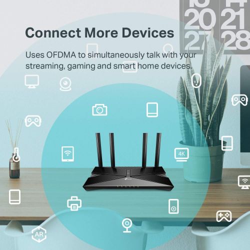  TP-Link Wifi 6 AX1500 Smart WiFi Router  ax Router, Gigabit, Dual Band, OFDMA, MU-MIMO, Works with Alexa(Archer AX10)