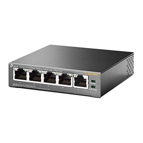  TP-Link TL-SF1005P V2 5 Port Fast Ethernet PoE Switch 4 PoE+ Ports @67W Desktop Plug & Play Sturdy Metal w/ Shielded Ports Fanless Limited Lifetime Protection Extend & Priority Mod