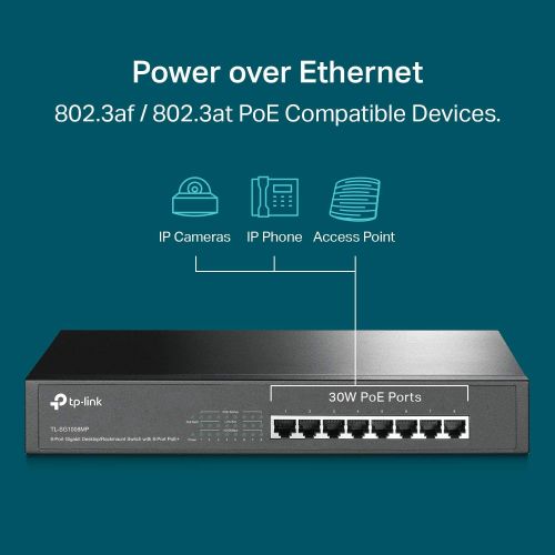  [아마존베스트]TP-Link 8 Port Gigabit PoE Switch | 8 PoE+ Ports @126W | Plug & Play | Limited Lifetime Protection | Desktop/ Rackmount | Prioritized Power Supply | Sturdy Metal | Shielded Ports (