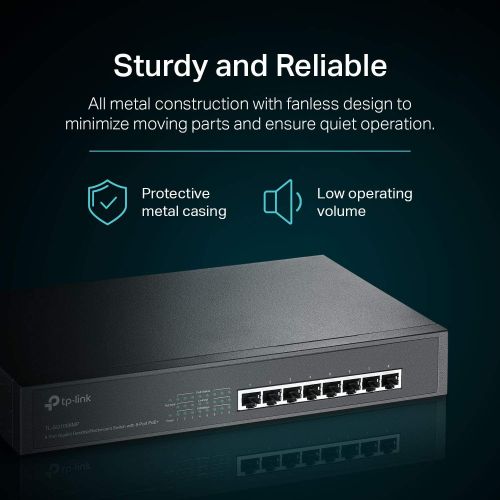  [아마존베스트]TP-Link 8 Port Gigabit PoE Switch | 8 PoE+ Ports @126W | Plug & Play | Limited Lifetime Protection | Desktop/ Rackmount | Prioritized Power Supply | Sturdy Metal | Shielded Ports (