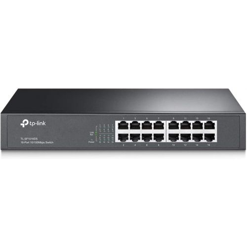  [아마존베스트]TP-Link 16 Port 10/100Mbps Fast Ethernet Switch | Plug & Play | Desktop/Rackmount | Sturdy Metal w/ Shielded Ports | Fanless | Limited Lifetime Protection | Unmanaged (TL-SF1016DS)