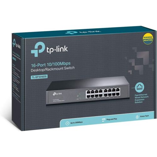  [아마존베스트]TP-Link 16 Port 10/100Mbps Fast Ethernet Switch | Plug & Play | Desktop/Rackmount | Sturdy Metal w/ Shielded Ports | Fanless | Limited Lifetime Protection | Unmanaged (TL-SF1016DS)