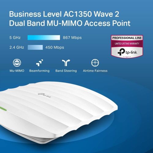  [아마존베스트]TP-Link Omada AC1350 Gigabit Ceiling Mount Wireless Access Point | Business Mesh WiFi Solution | MU-MIMO& Seamless Roaming | PoE Powered | SDN Cloud Access & Omada app for Easy Man