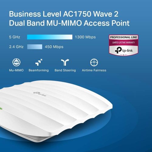  [아마존베스트]TP-Link Omada AC1750 Gigabit Ceiling Mount Wireless Access Point | Business Mesh WiFi Solution | MU-MIMO& Seamless Roaming | PoE Powered | SDN Cloud Access & Omada app for Easy Man