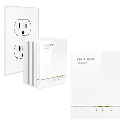  TP-LINK TP-Link AV600 Powerline Adapter Starter Kit, Up to 600Mbps, Gigabit Ports, Plug and Play, Power Saving Mode (TL-PA6010KIT)