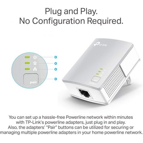  TP-LINK TP-Link AV600 Powerline Ethernet Adapter - Plug&Play, Power Saving, Nano Powerline Adapter(TL-PA4010 KIT)