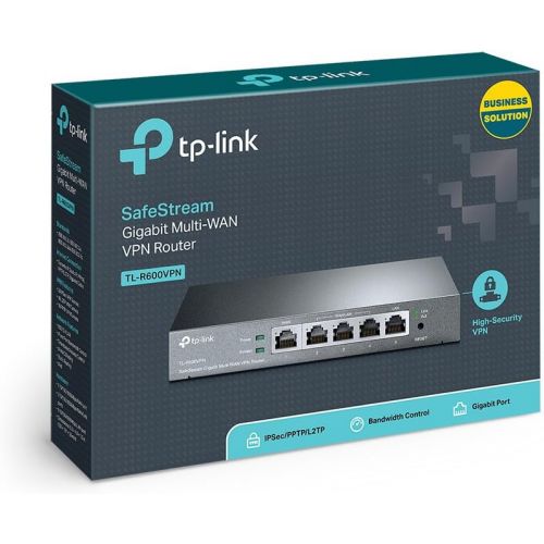  TP-LINK TP-Link SafeStream TL-R600VPN Gigabit Broadband Desktop VPN Router, 680M NAT throughput, 20k Concurrent Sessions, 20 IPSec VPN Tunnels, VLAN, Multi-NAT, 4 WAN Load balance or auto