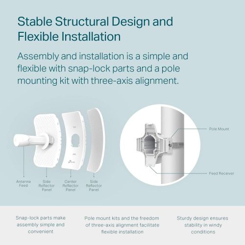  TP-LINK TP-Link 5GHz 300Mbps 13dBi High Power Outdoor CPEAccess Point, 5GHz 300Mbps, 802.11na, dual-polarized 13dBi directional antenna, Passive POE (CPE510)