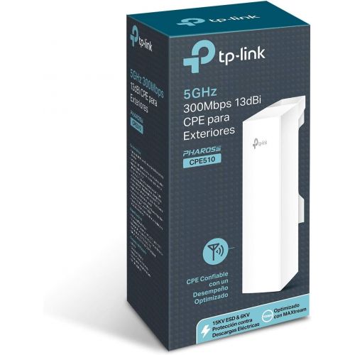  TP-LINK TP-Link 5GHz 300Mbps 13dBi High Power Outdoor CPEAccess Point, 5GHz 300Mbps, 802.11na, dual-polarized 13dBi directional antenna, Passive POE (CPE510)