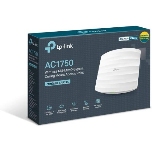  TP-LINK TP-Link AC1750 Wireless Wi-Fi Access Point (Supports 802.3AT PoE+, Dual Band, 802.11AC, Ceiling Mount, 3x3 MIMO Technology) (EAP245)