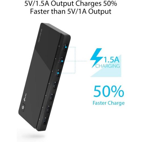  TP-LINK [2nd Gen] Tp-Link 7-Port USB 3.0 Ultra Slim Hub Including 3 BC 1.2 Charging Ports up to 5V, 1.5A with 24W Power Adapter for iMac MacBook Notebook Ultrabook Chromebook or Any PC