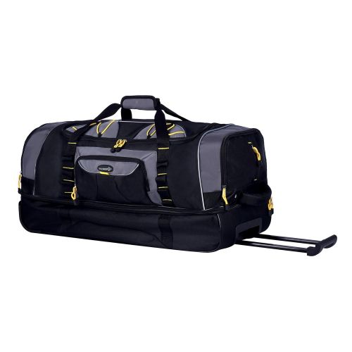  TPRC 30 Black with Yellow Trims Sierra Madre 2-Section Drop-Bottom Rolling Duffel