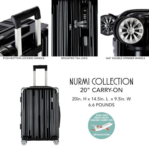  TPRC 20 Nurmi Collection Premium 8-Wheel Carry-On Luggage with TSA Lock System