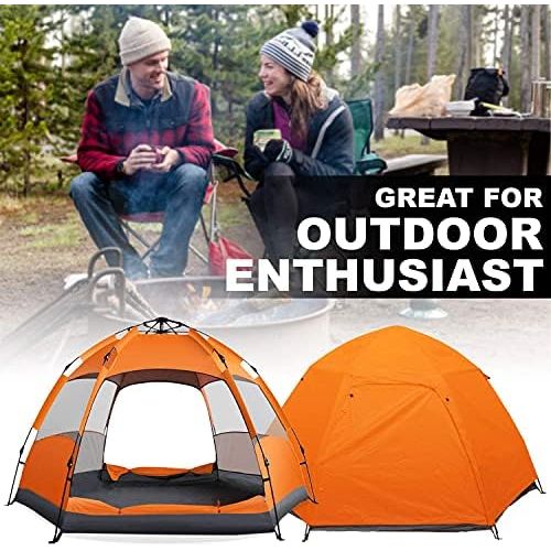  TPS Power Sports Instant Pop Up Camping Tent Easy Setup Automatic Hydraulic Water Resistant with Rain Fly Portable Lightweight Great for Outdoor Beach Backpacking Hiking