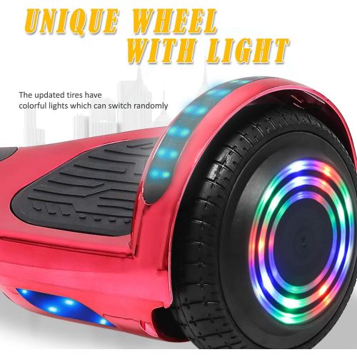  [아마존베스트]TPS Electric Hoverboard Self Balancing Scooter for Kids and Adults Hover Board with 6.5 Wheels Built-in Bluetooth Speaker Bright LED Lights UL2272 Certified