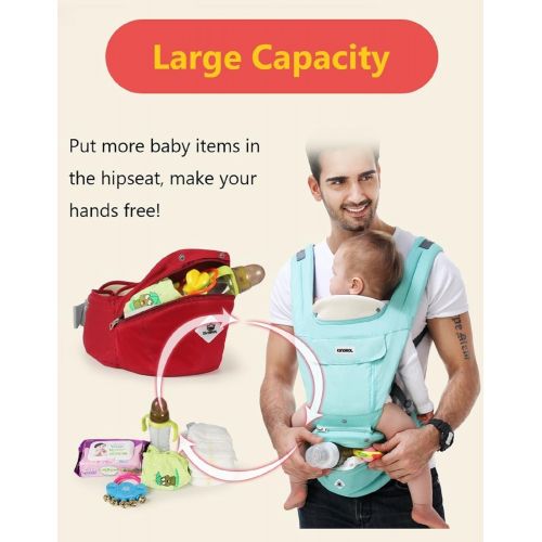  TQGOLD 360 Ergonomic Baby Carrier Adjustable Backpack with Hip Seat,12 Positions All Seasons Summer,Baby Diaper Bag with Large Capacity,Breathable Mesh Safe Comfortable,for Infant/Toddler