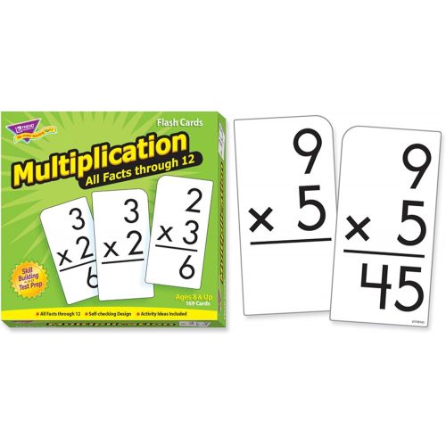  TREND ENTERPRISES, INC. Multiplication 0-12 All Facts Skill Drill Flash Cards - Set of 169 Cards, 6 x 3 x 6.5 (53203)