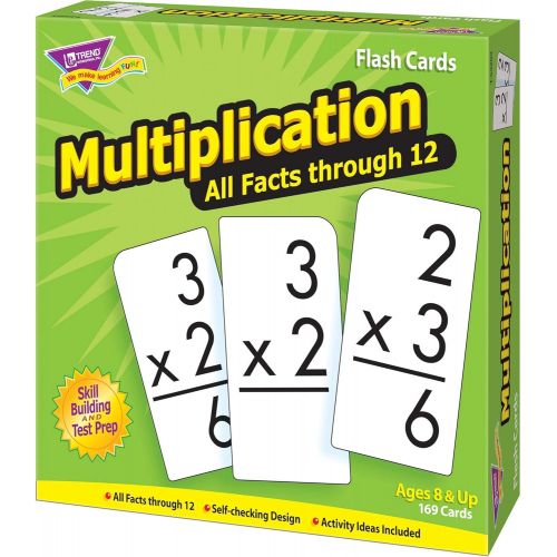  TREND ENTERPRISES, INC. Multiplication 0-12 All Facts Skill Drill Flash Cards - Set of 169 Cards, 6 x 3 x 6.5 (53203)