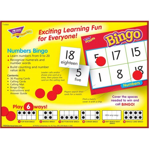  TREND ENTERPRISES, INC. Numbers Bingo Game