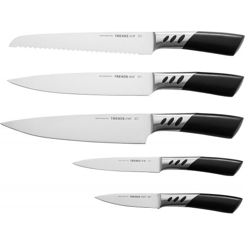  TRENDS Home Kitchen Knife Set, Double Forged German Stainless Steel. These Kitchen Knives set for kitchen are Ultra Sharp and Chef Quality Knife Sets for Everyday use (5 Pcs Set)